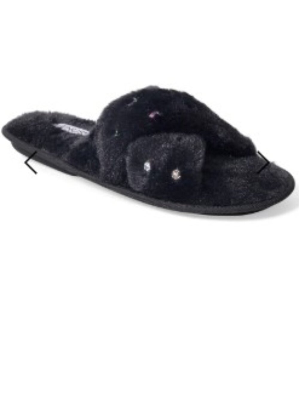 (In Black or Cream)Embellished RHINESTONE Soft Criss-Cross Slippers NWT